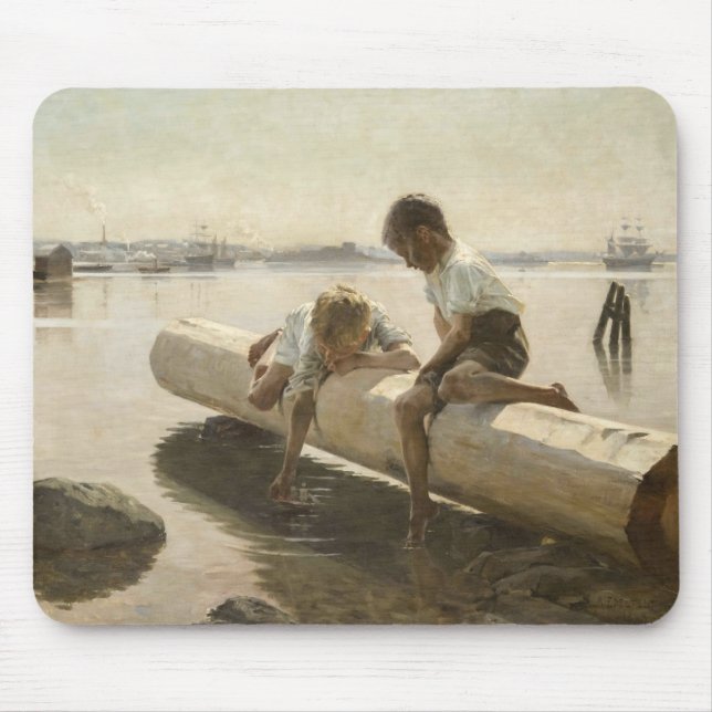 Tapis De Souris Albert Edelfeel - Deux garçons sur un carnet (Devant)