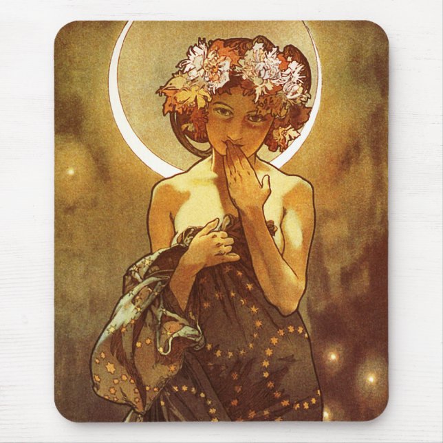 Tapis De Souris Alfons Mucha : Luna (Devant)