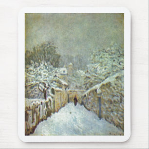 Tapis De Souris Alfred Sisley - Schnee en huile de Louveciennes
