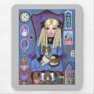 Tapis De Souris Alice à Wonderland & Dinah Cat Cute Fairy Tale