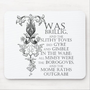 Tapis De Souris Alice Au Pays Des Merveilles Poème Jabberwocky Mou