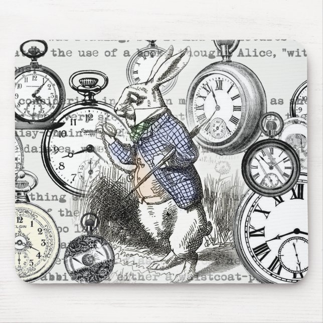 Tapis De Souris Alice de lapin blanc au pays des merveilles (Devant)