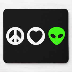 Tapis De Souris Alien d'amour de paix