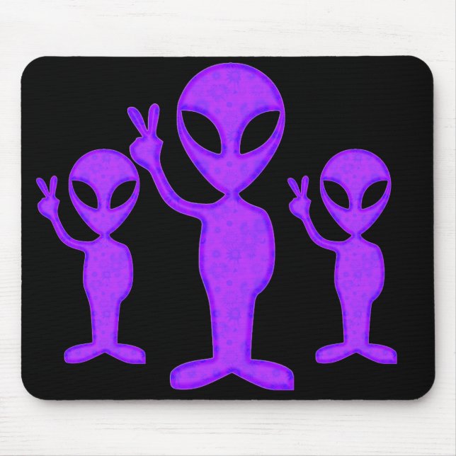 Tapis De Souris Alien pourpre de paix (Devant)