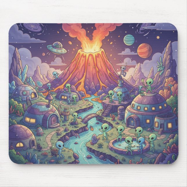 Tapis De Souris Alien Village at Dusk (Devant)