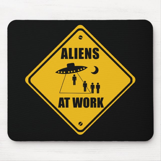Tapis De Souris Aliens au signe de travail - Mousepad (Devant)