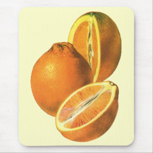 Tapis De Souris Aliments Anciens, Oranges Fraîches Biologiques Sai