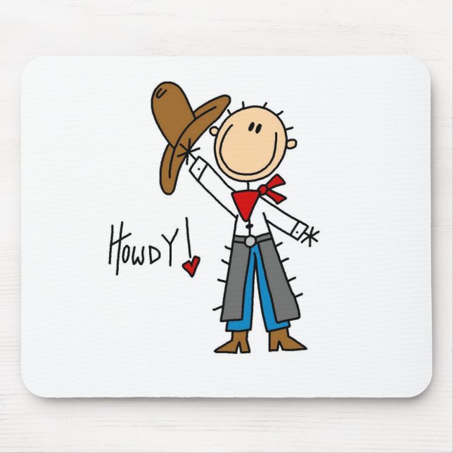 Tapis De Souris Allo ! Chiffre Mousepad de bâton de cowboy (Devant)