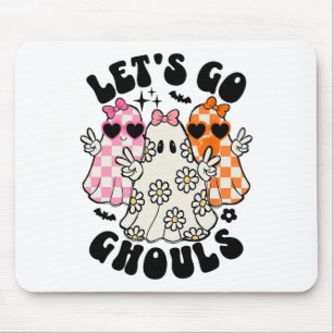 Tapis De Souris Allons Gouls Halloween Ghost Floral Mer Éffrayante