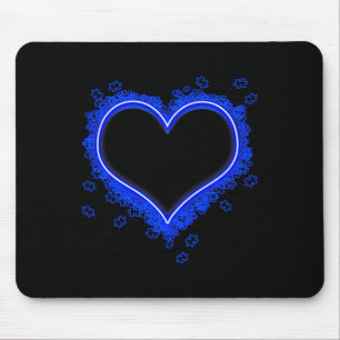 Tapis De Souris Allumez-le bleu Autisme Coeur Puzzle Pièces Autism