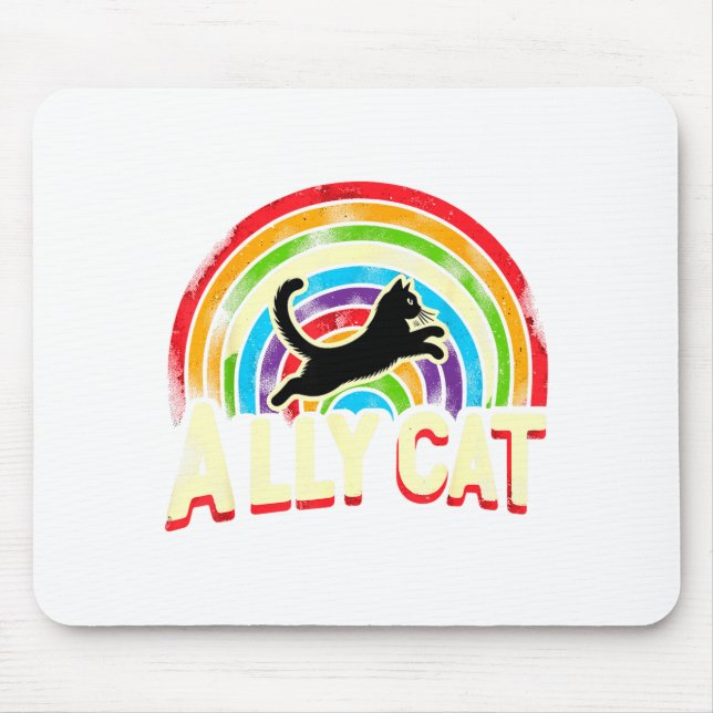 Tapis De Souris Ally Cat Lgbt Pride Cat  (Devant)