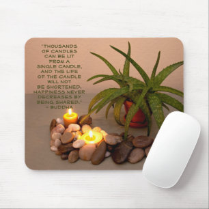 Tapis De Souris Aloès de la citation   de Bouddha, bougies, et