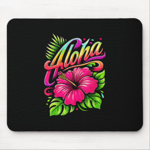Tapis De Souris Aloha Fleur Tropicale Vacances Hawaï Été Plage