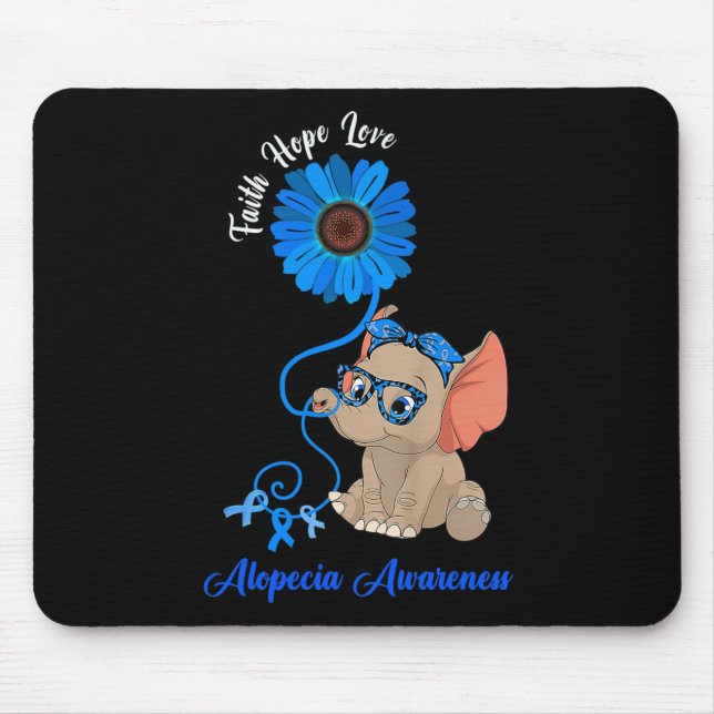 Tapis De Souris Alopecia Sensibilisation Foi éléphante Espoir Amou (Devant)