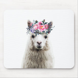 Tapis De Souris Alpaca aux fleurs