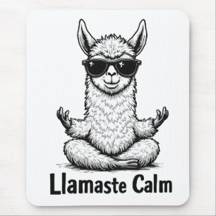 Tapis De Souris Alpaca Séjour Calme Llamaste Lama Yoga Amusant