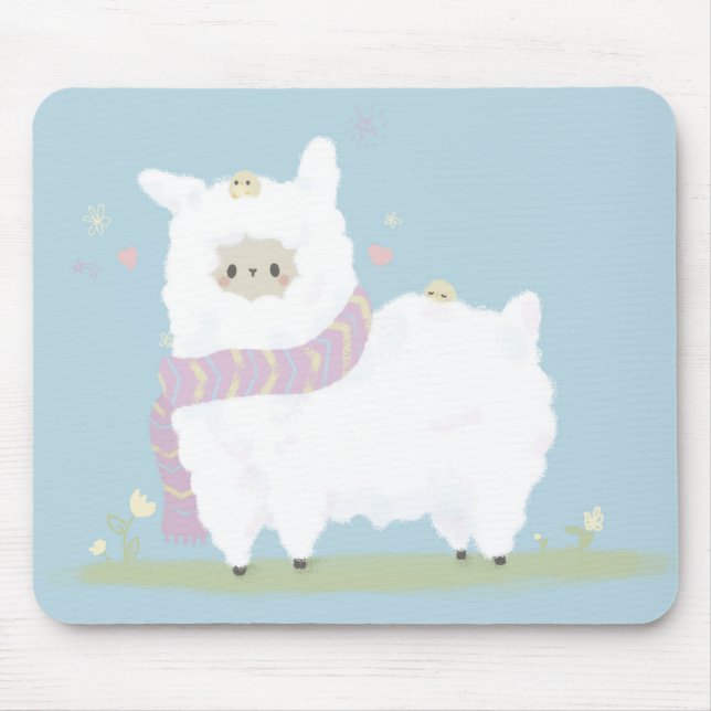 Tapis De Souris Alpaga Mousepad. de Kawaii (Devant)