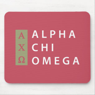 Tapis De Souris Alpha Chi Omega Logo Empilé