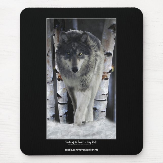 Tapis De Souris ALPHA GRAY WOLF Soutien à la faune Mousepad (Devant)
