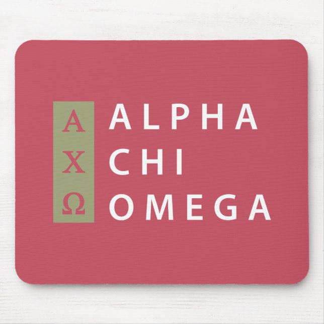 Tapis De Souris Alpha logo empilé par | d'Omega de Chi (Devant)