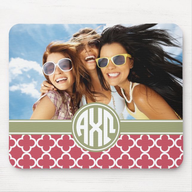 Tapis De Souris Alpha monogramme et photo d'Omega | de Chi (Devant)