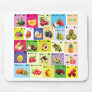 Tapis De Souris Alphabet anglais avec fruits exotiques