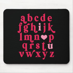 Tapis De Souris Alphabet de la Saint-Valentin Abc Je t'aime Profes