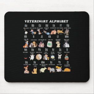 Tapis De Souris Alphabet de médecine vétérinaire Vet Nurse Student