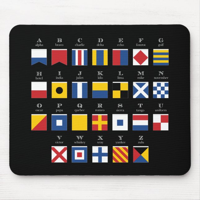 Tapis De Souris Alphabet Indicateurs Nautiques (Devant)