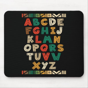 Tapis De Souris Alphabet Melanin Mois de l'histoire des Noirs Ense