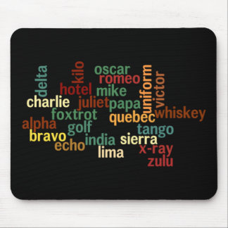 Tapis De Souris Alphabet phonétique de l'OTAN (arrière - plan