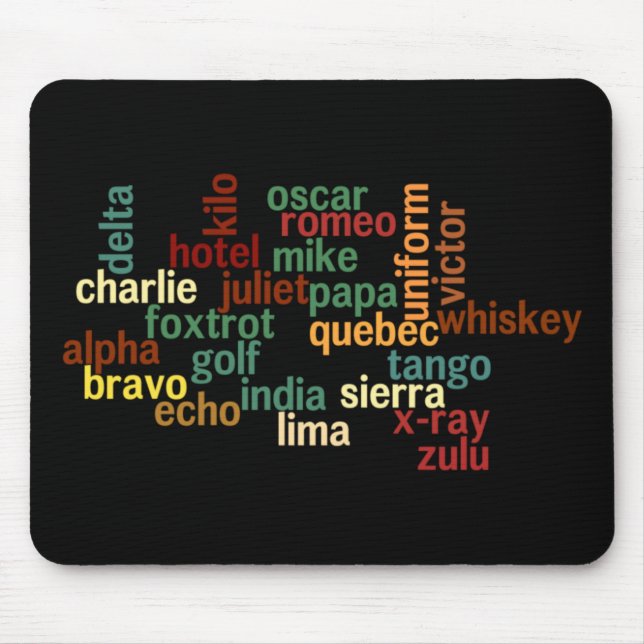 Tapis De Souris Alphabet phonétique de l'OTAN (arrière - plan (Devant)