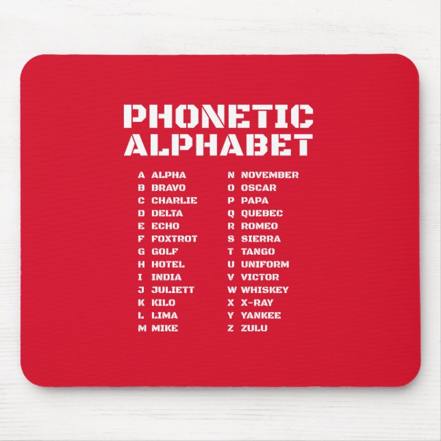 Tapis De Souris Alphabet phonétique international Canada (Devant)