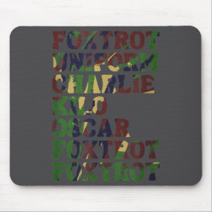 Tapis De Souris Alphabet phonétique Nato drôle poux de l'armée Ta