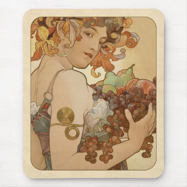 Tapis De Souris Alphonse Mucha Fruit CC0160 Art Nouveau (Devant)
