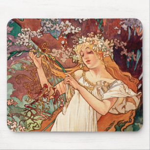 Tapis De Souris Alphonse Mucha, Les Saisons (1896) Le Printemps