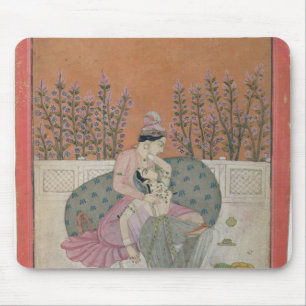 Tapis De Souris Amants sur une terrasse, Pahari