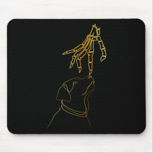 Tapis De Souris Amateur de chien noir Squelette Main Drôle Hallowe