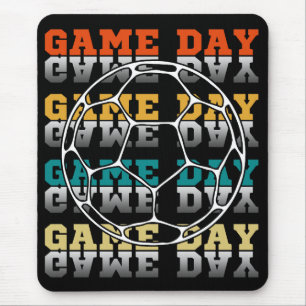 Tapis De Souris Amateur de football du jour de match Typographie d