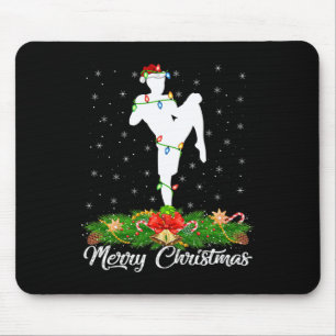 Tapis De Souris Amateur de kickboxing Chapeau de Père Noël assorti