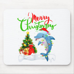 Tapis De Souris Amateur de poisson dauphin drôle éclairage de Noël
