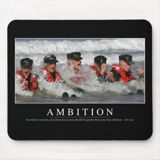 Tapis De Souris Ambition : Citation Inspirationnelle (Devant)