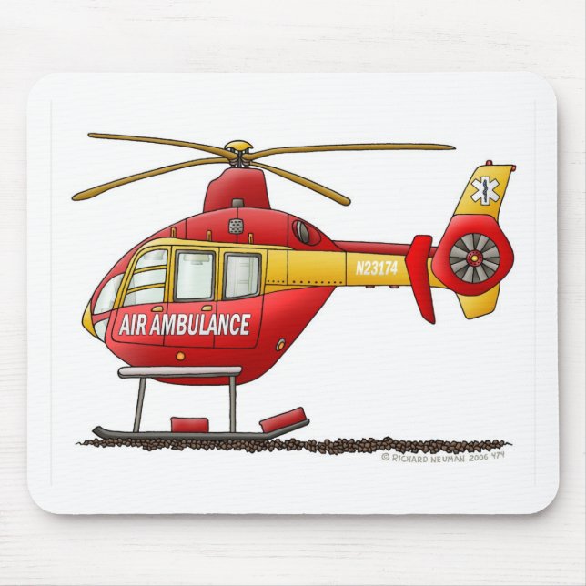 Tapis De Souris Ambulance Médicale d'hélicoptère de délivrance de (Devant)
