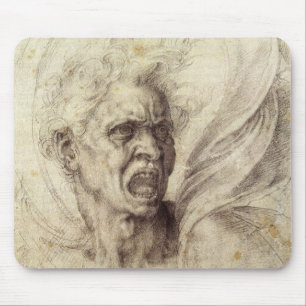 Tapis De Souris Âme damnée de Michel-Ange, Tête d'homme