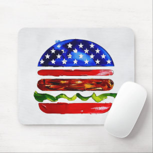 Tapis De Souris America Burger (Peinture Blanche No. 5)