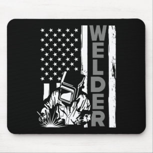 Tapis De Souris American Flag Welder Funny Usa 4 juillet Welding