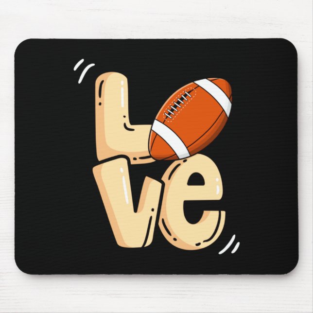 Tapis De Souris American Football Love Valentines Rugby Srts Pl _1 (Devant)