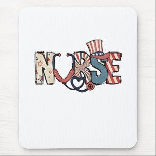 Tapis De Souris American Nurse 4 juillet Patriotic USA Flag Nurs