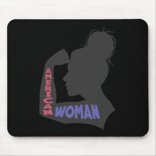 Tapis De Souris American Woman gris foncé