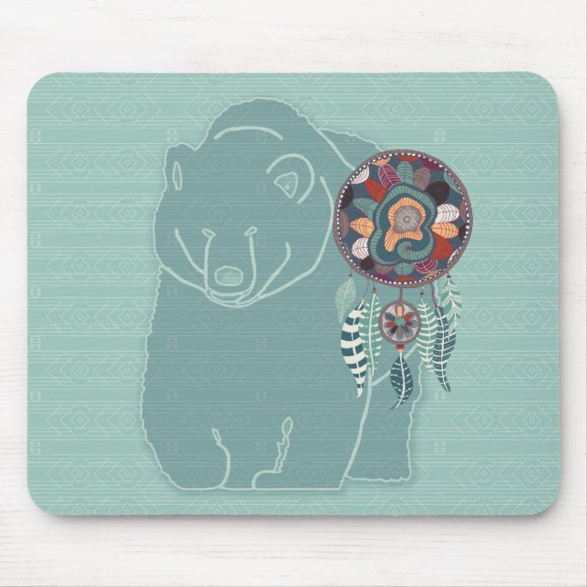Tapis De Souris Amérindiens Tribal Spirit Oear Soft Greens (Devant)